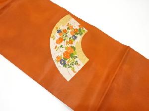 地紙に草花模様織り出し名古屋帯